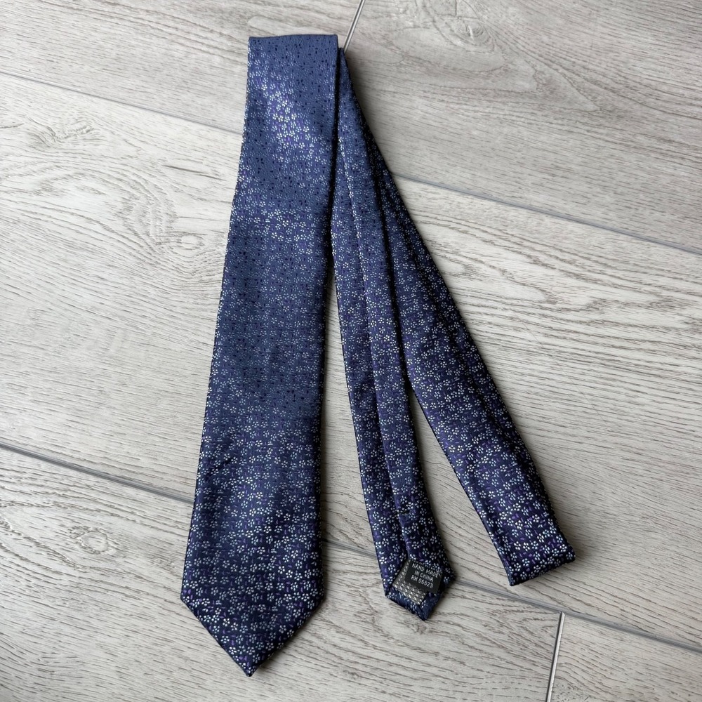 Bergamo‎ New Floral Tie Hand Made Textured Flower | Purple | 3"W 58"L